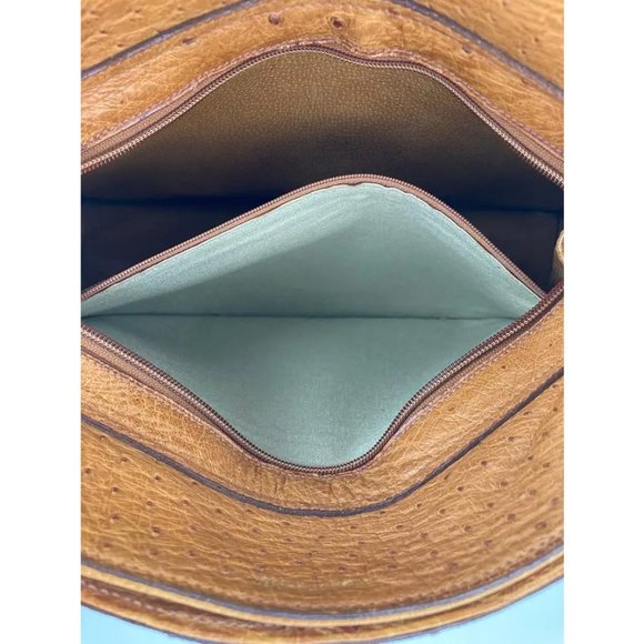 Vintage Mark Cross Tan Ostrich Shoulder Bag c1960s - Picture 12 of 12